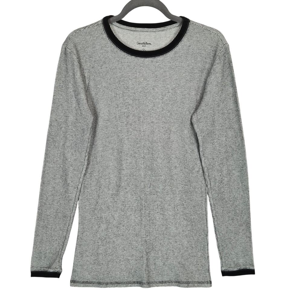Goodfellow Mens Gray Thermal Henley Top M Tall Waffle Knit Casual Warm Pullover